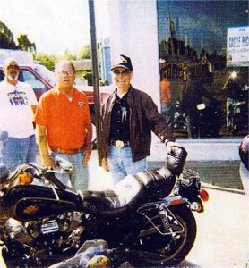 Myself and Clyde McIver. Clyde is now an attorney for the Seattle Mariners baseball team. He had just returned from the "Iron But" run. 11,000 miles of riding in 10 days.  I sold Clyde his first Harley in 1983. He still has the bike. We rode to Sturgis, S.D. many years.